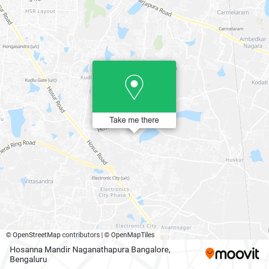 Hosanna Mandir Naganathapura Bangalore map