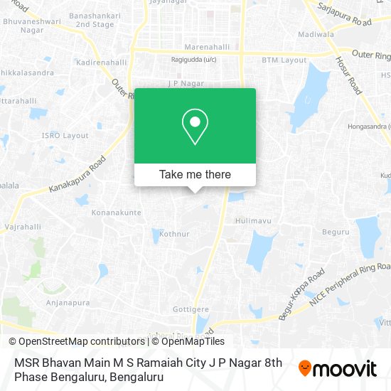 MSR Bhavan Main M S Ramaiah City J P Nagar 8th Phase Bengaluru map