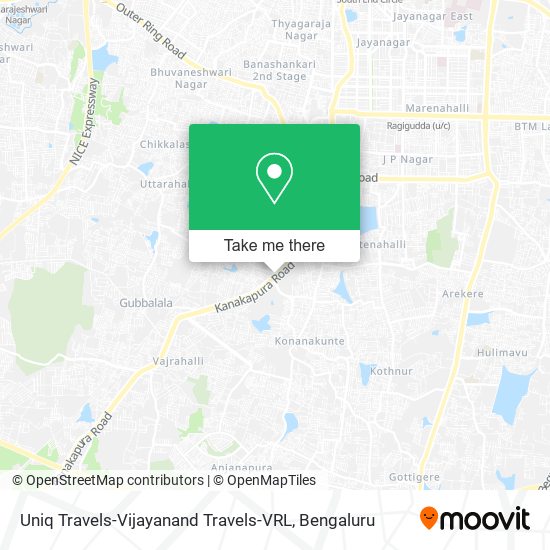 Uniq Travels-Vijayanand Travels-VRL map