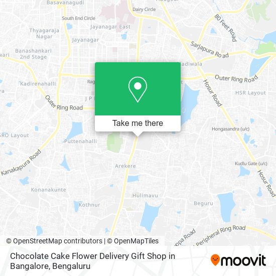 Chocolate Cake Flower Delivery Gift Shop in Bangalore map