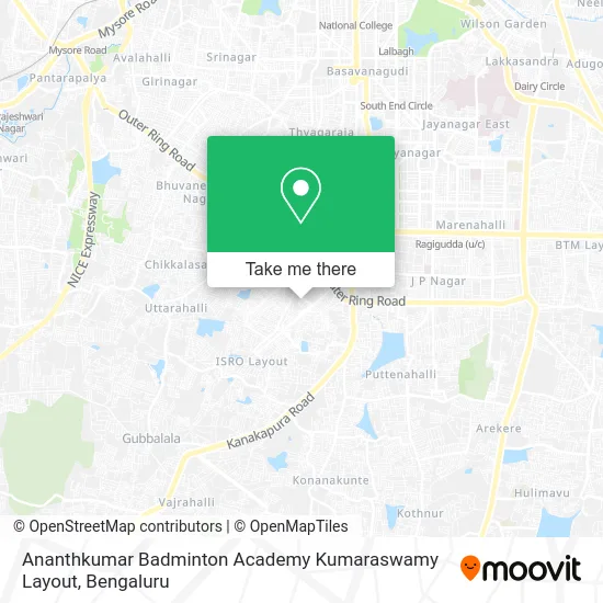 Ananthkumar Badminton Academy Kumaraswamy Layout map