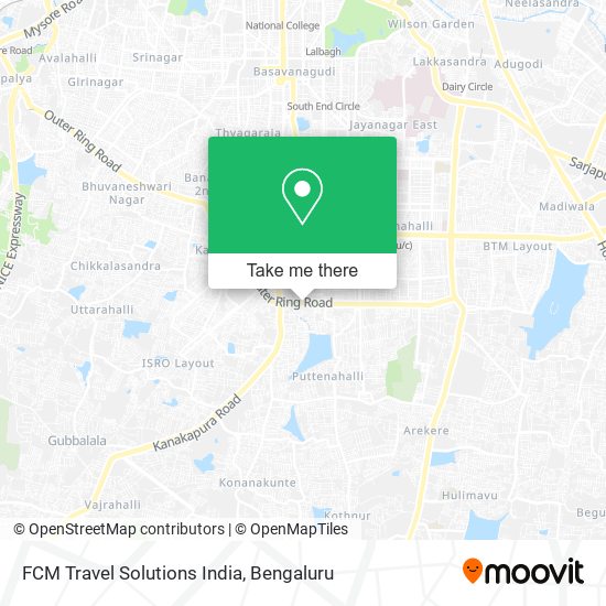 FCM Travel Solutions India map