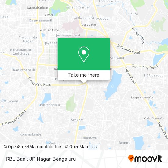 RBL Bank JP Nagar map