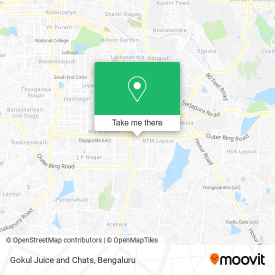 Gokul Juice and Chats map
