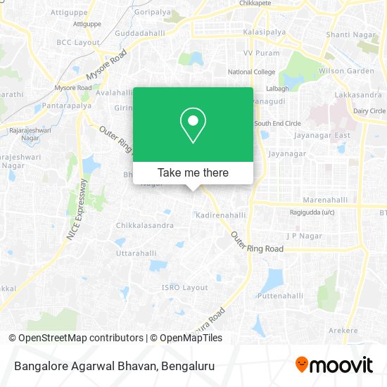 Bangalore Agarwal Bhavan map