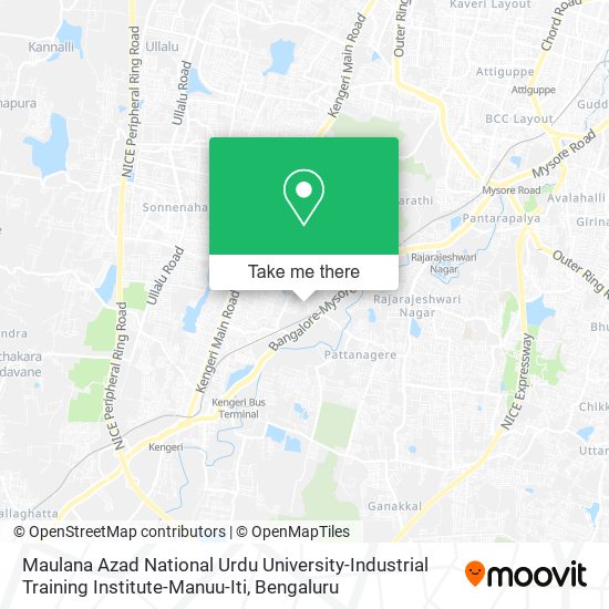 Maulana Azad National Urdu University-Industrial Training Institute-Manuu-Iti map