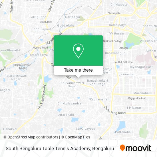 South Bengaluru Table Tennis Academy map