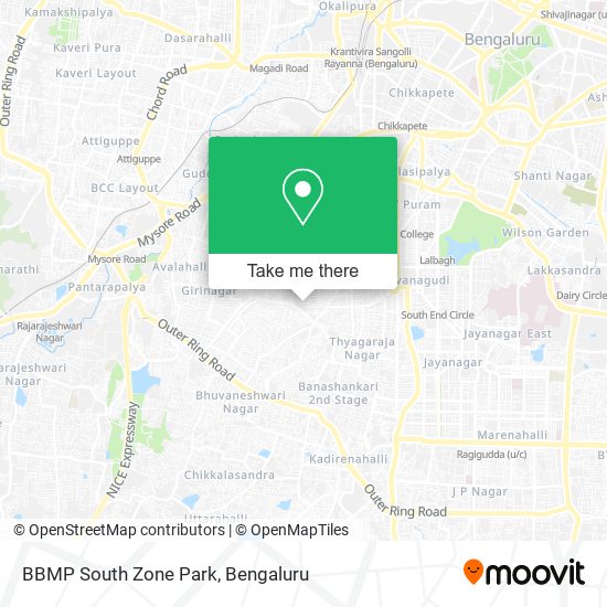 BBMP South Zone Park map