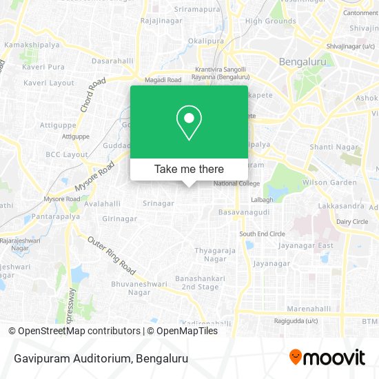 Gavipuram Auditorium map