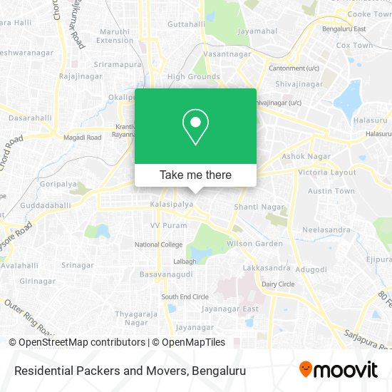 Residential Packers and Movers map