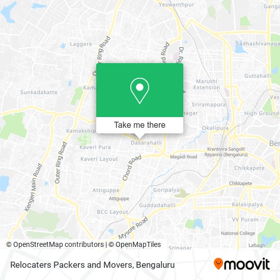 Relocaters Packers and Movers map