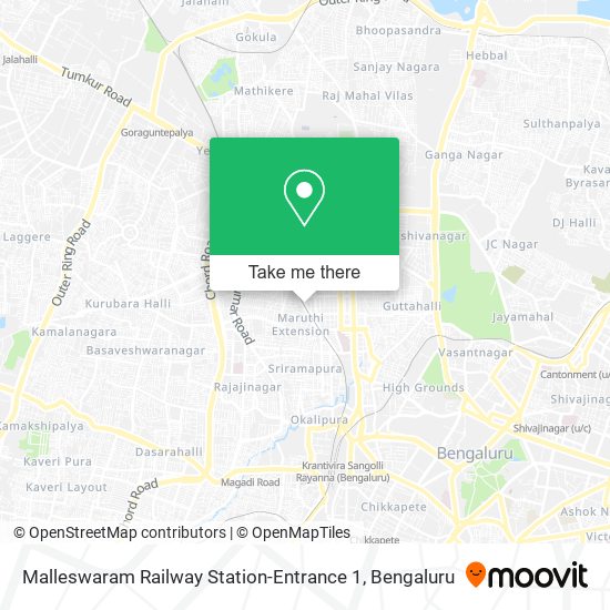 Malleswaram Railway Station-Entrance 1 map