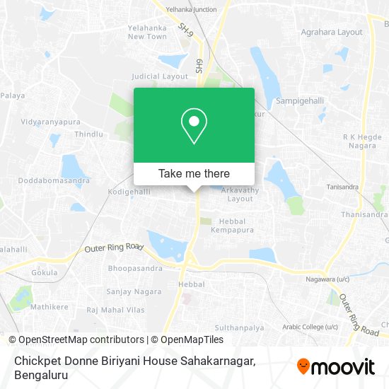 Chickpet Donne Biriyani House Sahakarnagar map