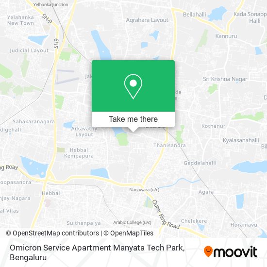 Omicron Service Apartment Manyata Tech Park map