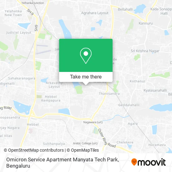 Omicron Service Apartment Manyata Tech Park map