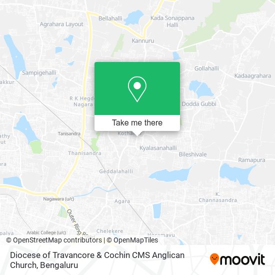 Diocese of Travancore & Cochin CMS Anglican Church map
