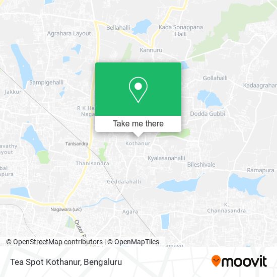 Tea Spot Kothanur map