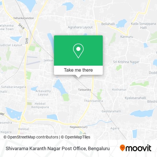 Shivarama Karanth Nagar Post Office map