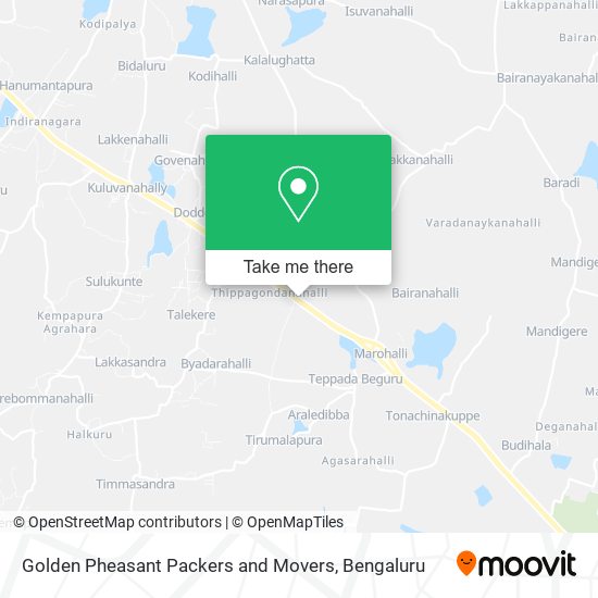 Golden Pheasant Packers and Movers map