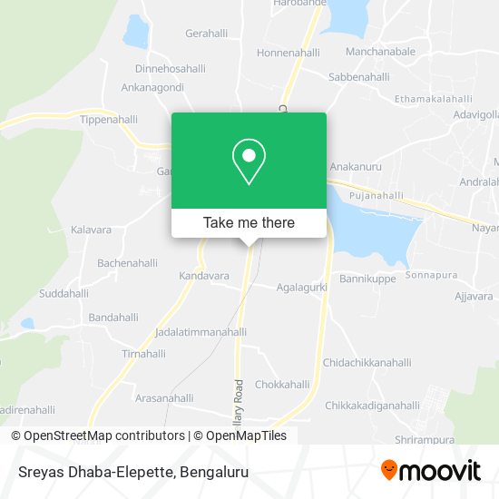 Sreyas Dhaba-Elepette map