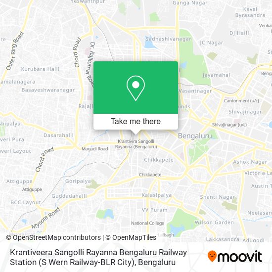Krantiveera Sangolli Rayanna Bengaluru Railway Station (S Wern Railway-BLR City) map