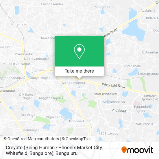 Creyate (Being Human - Phoenix Market City, Whitefield, Bangalore) map