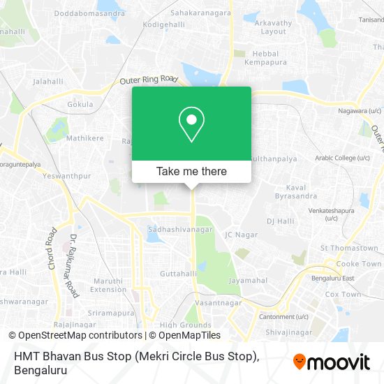 HMT Bhavan Bus Stop (Mekri Circle Bus Stop) map