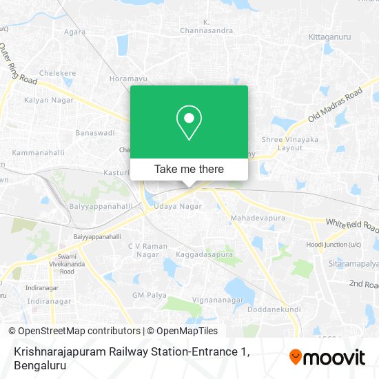 Krishnarajapuram Railway Station-Entrance 1 map