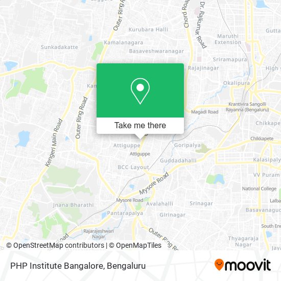 PHP Institute Bangalore map