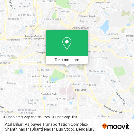 Atal Bihari Vajpayee Transportation Complex-Shanthinagar (Shanti Nagar Bus Stop) map
