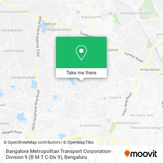 Bangalore Metropolitan Transport Corporation-Division 9 (B M T C-Div 9) map