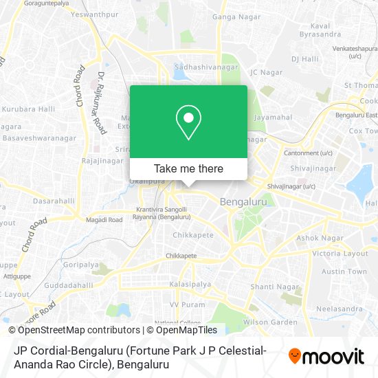 JP Cordial-Bengaluru (Fortune Park J P Celestial-Ananda Rao Circle) map
