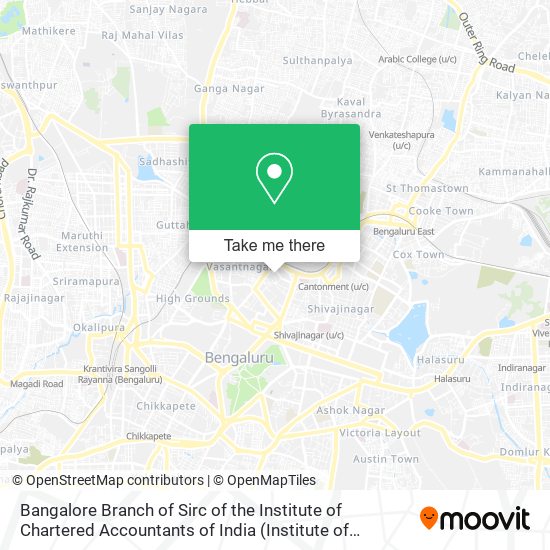 Bangalore Branch of Sirc of the Institute of Chartered Accountants of India map