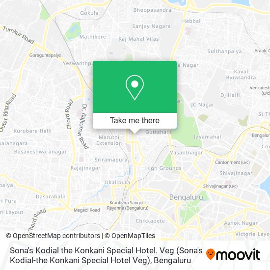 Sona's Kodial the Konkani Special Hotel. Veg map