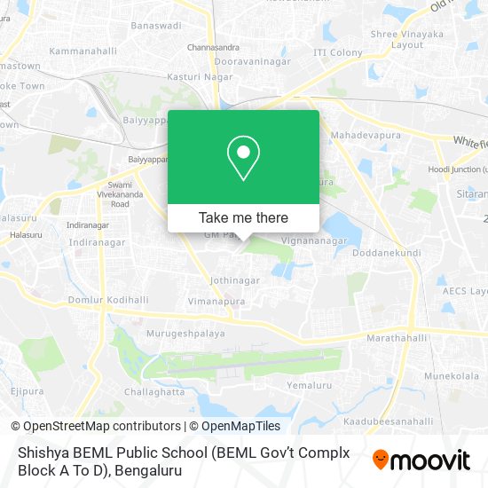 Shishya BEML Public School (BEML Gov’t Complx Block A To D) map