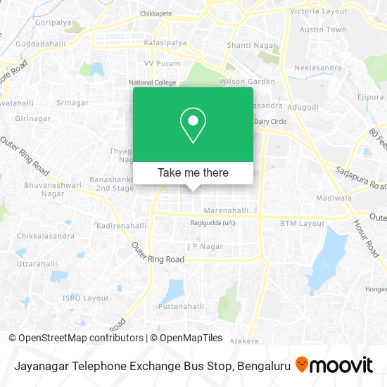 Jayanagar Telephone Exchange Bus Stop map
