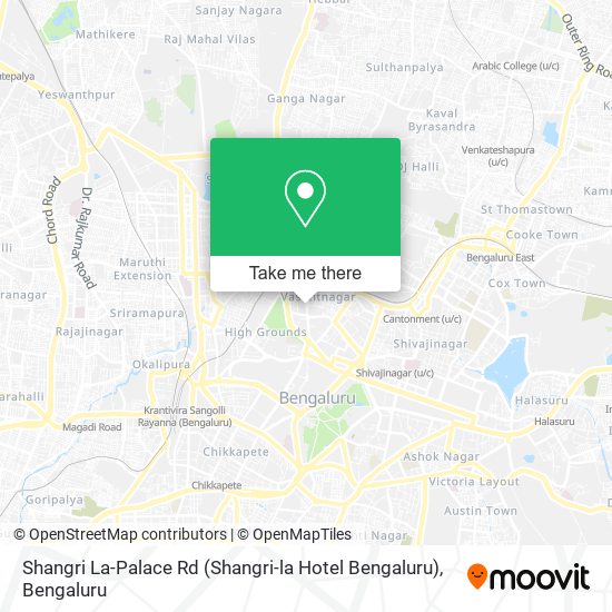 Shangri La-Palace Rd (Shangri-la Hotel Bengaluru) map