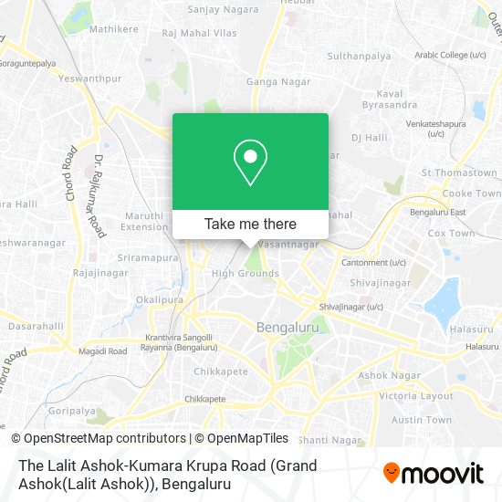 The Lalit Ashok-Kumara Krupa Road (Grand Ashok(Lalit Ashok)) map