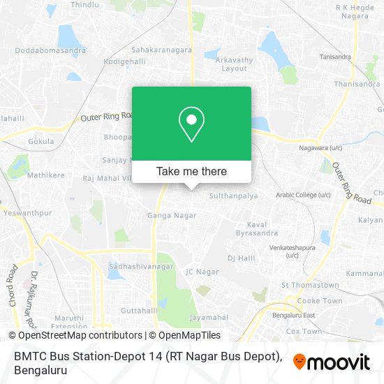 BMTC Bus Station-Depot 14 (RT Nagar Bus Depot) map