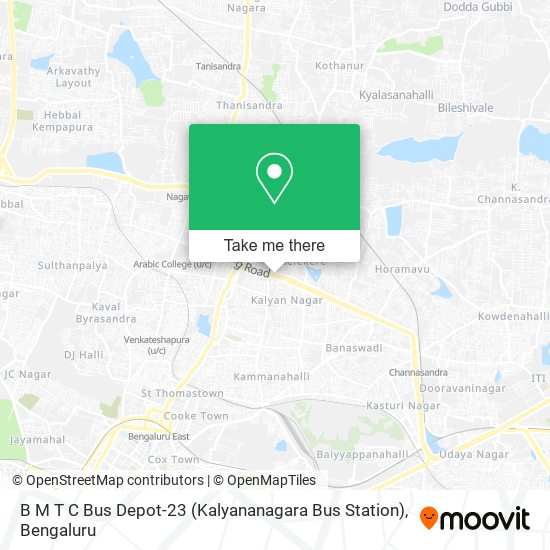 B M T C Bus Depot-23 (Kalyananagara Bus Station) map