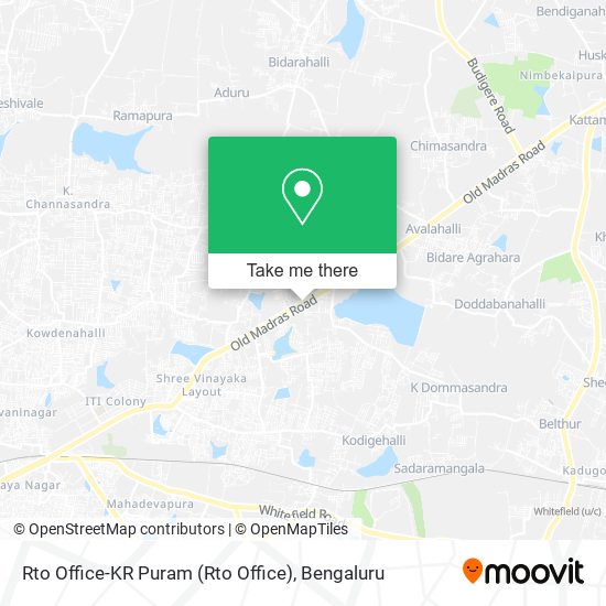 Rto Office-KR Puram map