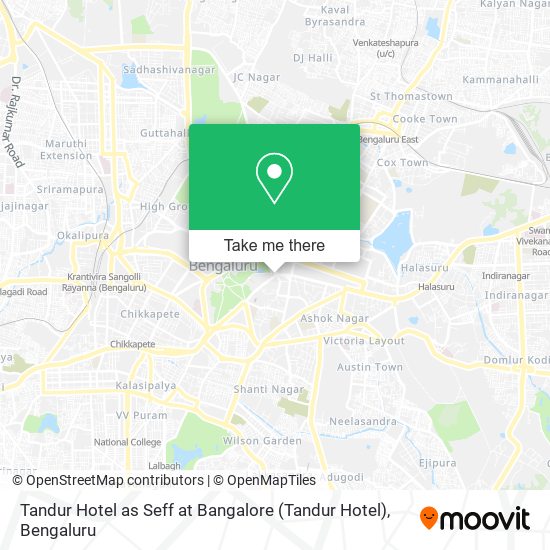 Tandur Hotel as Seff at Bangalore map