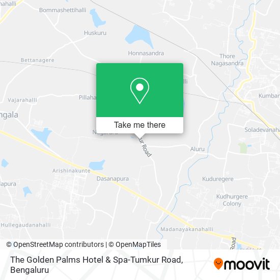 The Golden Palms Hotel & Spa-Tumkur Road map
