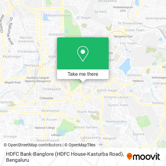 HDFC Bank-Banglore (HDFC House-Kasturba Road) map