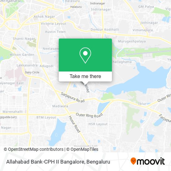 Allahabad Bank-CPH II Bangalore map