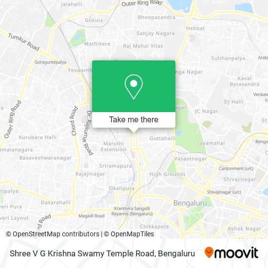 Shree V G Krishna Swamy Temple Road map