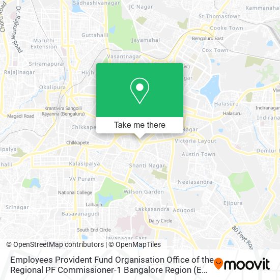 Employees Provident Fund Organisation Office of the Regional PF Commissioner-1 Bangalore Region map