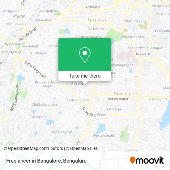 Freelancer in Bangalore map