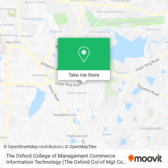 The Oxford College of Management Commerce Information Technology (The Oxford Col of Mgt Com Techno) map