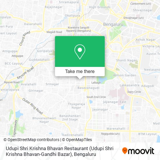 Udupi Shri Krishna Bhavan Restaurant (Udupi Shri Krishna Bhavan-Gandhi Bazar) map